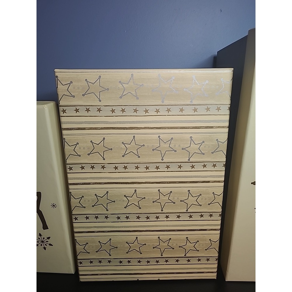 3 Christmas Nesting Gift Boxes Holiday Golden Reindeer stars Storage Gift - Picture 4 of 16